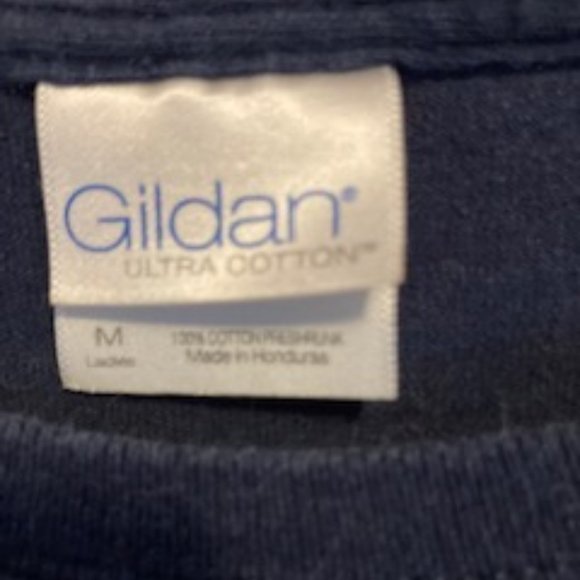 Navy Short Sleeve Tee "I'm Oustanding " whimisical logo, ultra 100% cotton, Med. - Picture 3 of 7